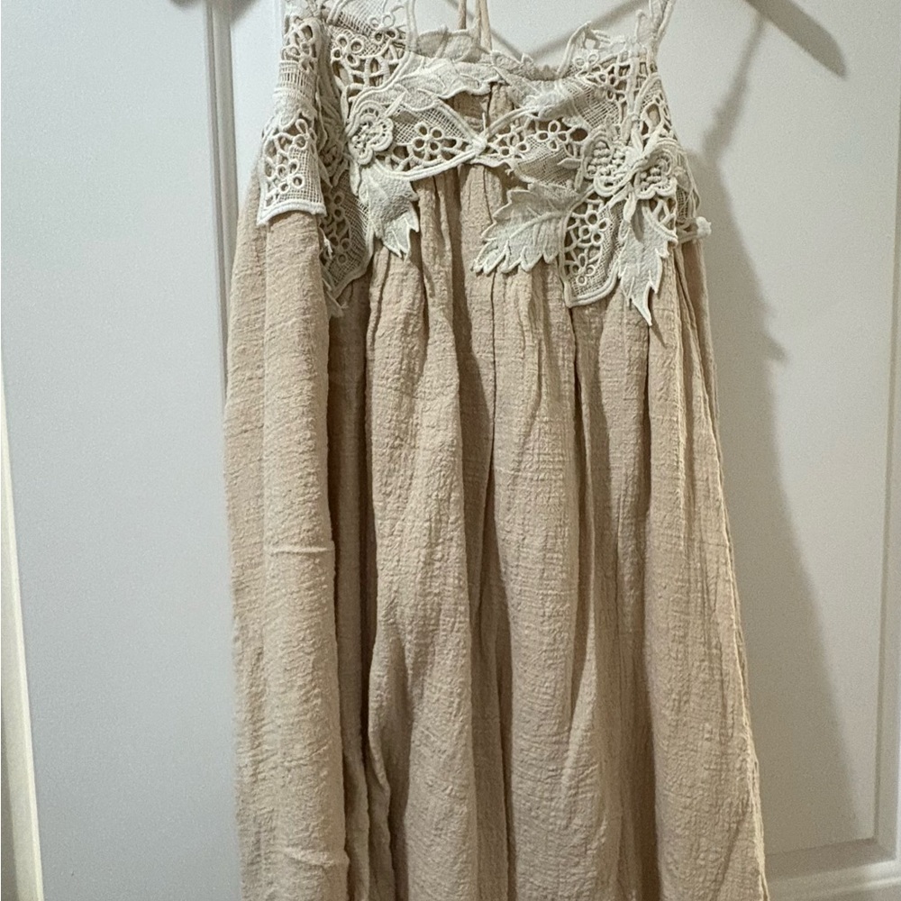 Beige cream lace dress